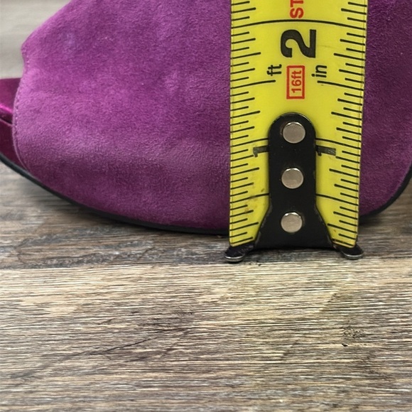 Guess Purple Suede Platform Peep-Toe Stiletto Booties Size 6 - Picture 14 of 14